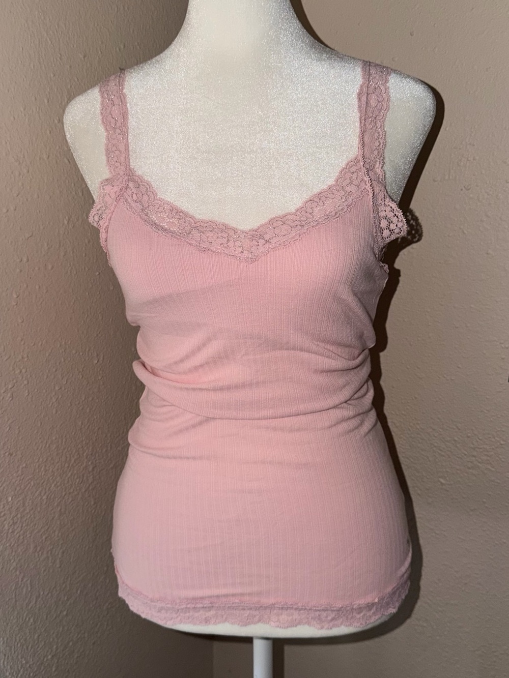 Vintage Y2K Abercrombie 2000s Lace Trim Cami Tank Top